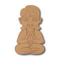 Seated Indian Sage Wooden Cutout