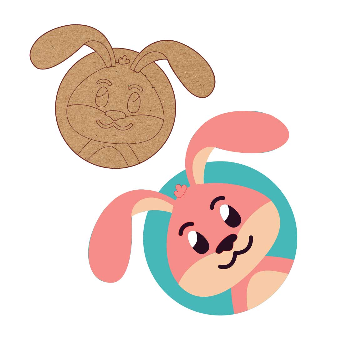 Rabbit cartoon pre marked MDF
