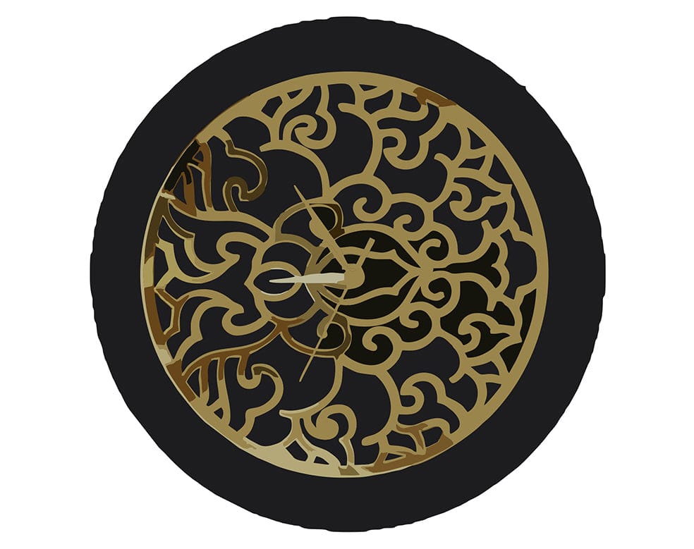 Gold Clock Acrylic Cutout 014