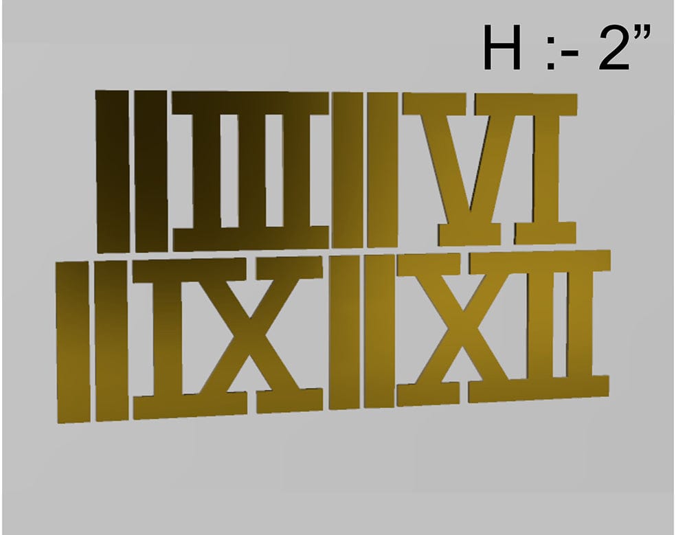 2" Gold 4 Num & 8 Sticks Acrylic Cutout