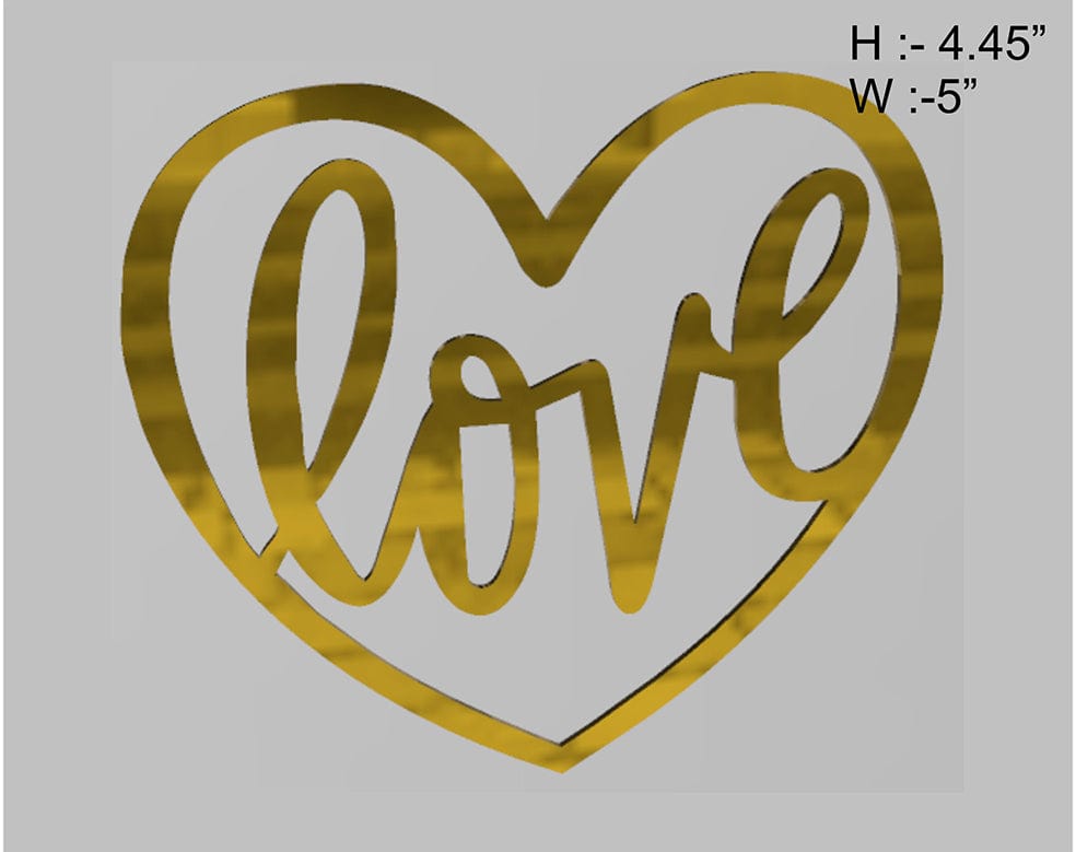Love In Heart Design (2Pcs/Pkt) Acrylic Cutout