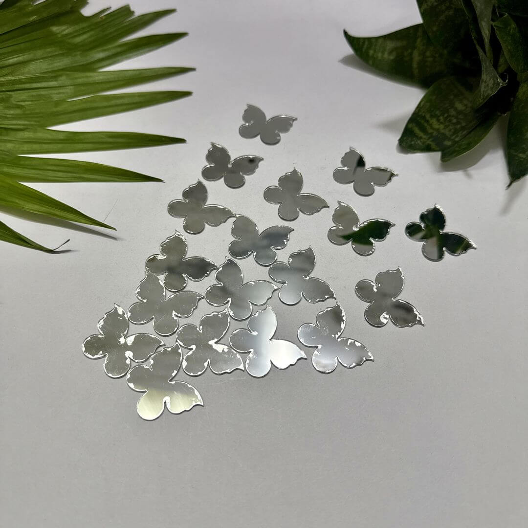 Butterfly Shape Silver Acrylic Mirror