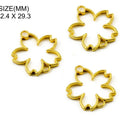 Gold Double Hole Kali Flower Bezel Bz062