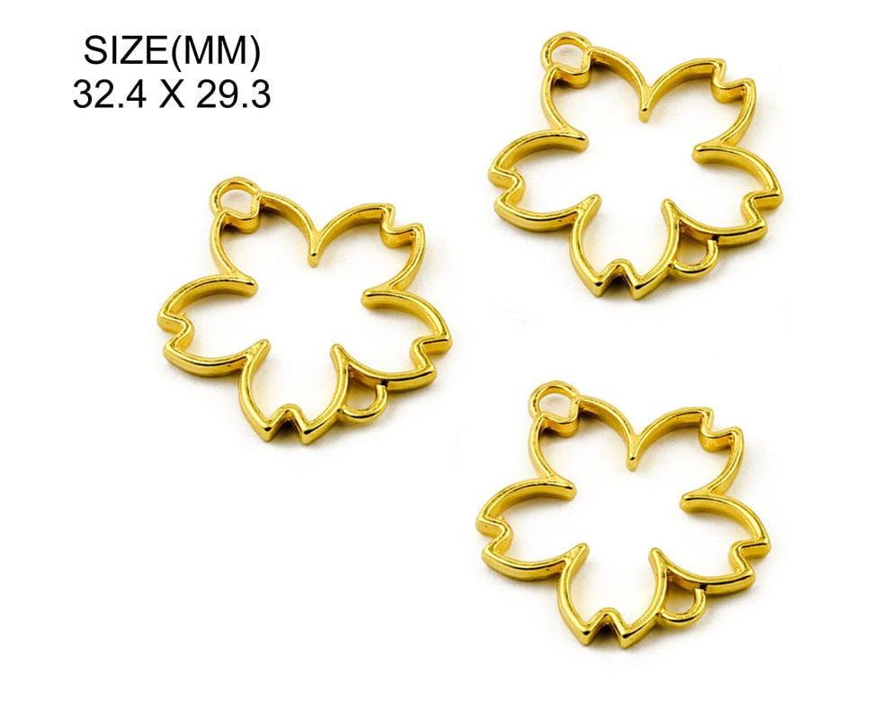 Gold Double Hole Kali Flower Bezel Bz062