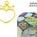 Gold Heart With Crown Bezels Bz077