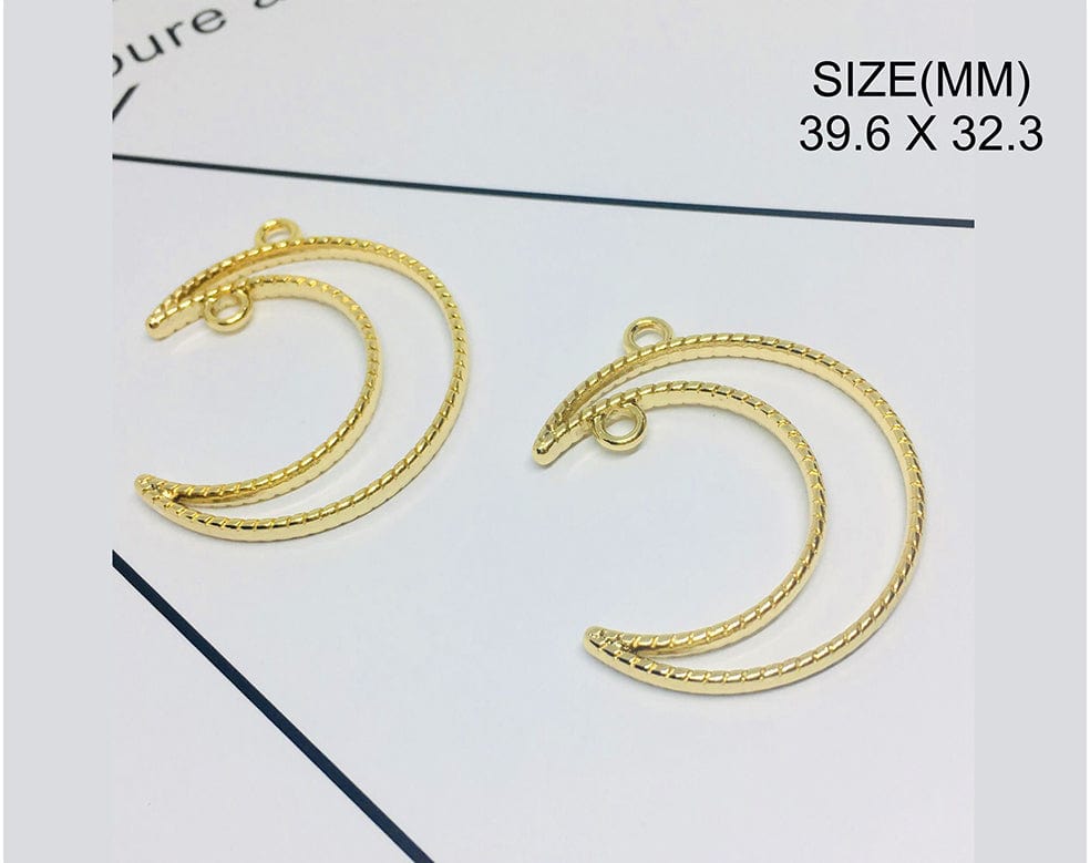 Gold Moon With 2 Hole Bezels Bz084