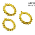 Gold Oval Pendant Frame Bezels Bz086