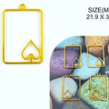 Gold Pendant Frame With Spades Bezels Bz087