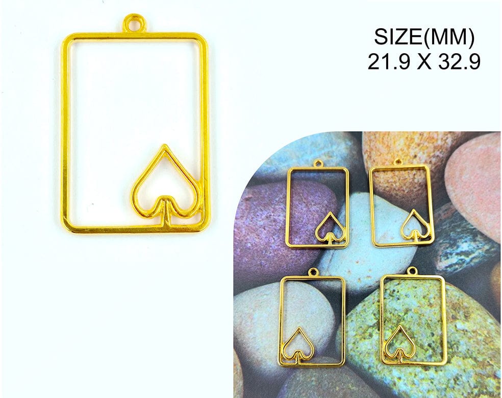 Gold Pendant Frame With Spades Bezels Bz087