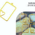 Gold Pendant Frame With Heart Bezels Bz088