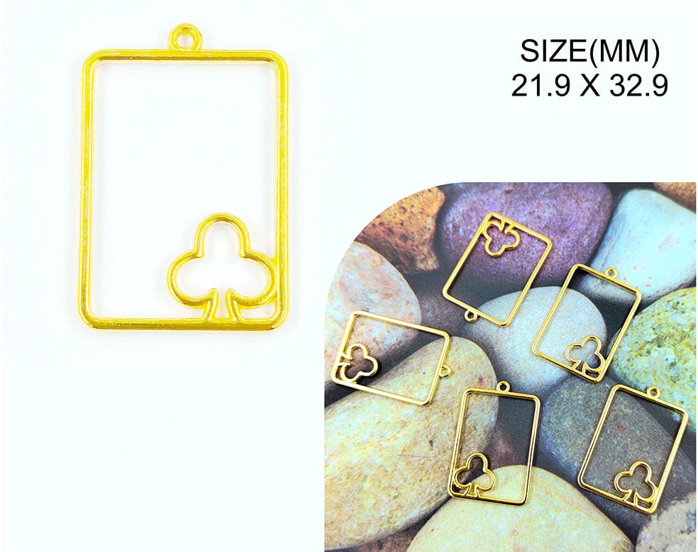 Gold Pendant Frame With Clubs Bezels Bz089