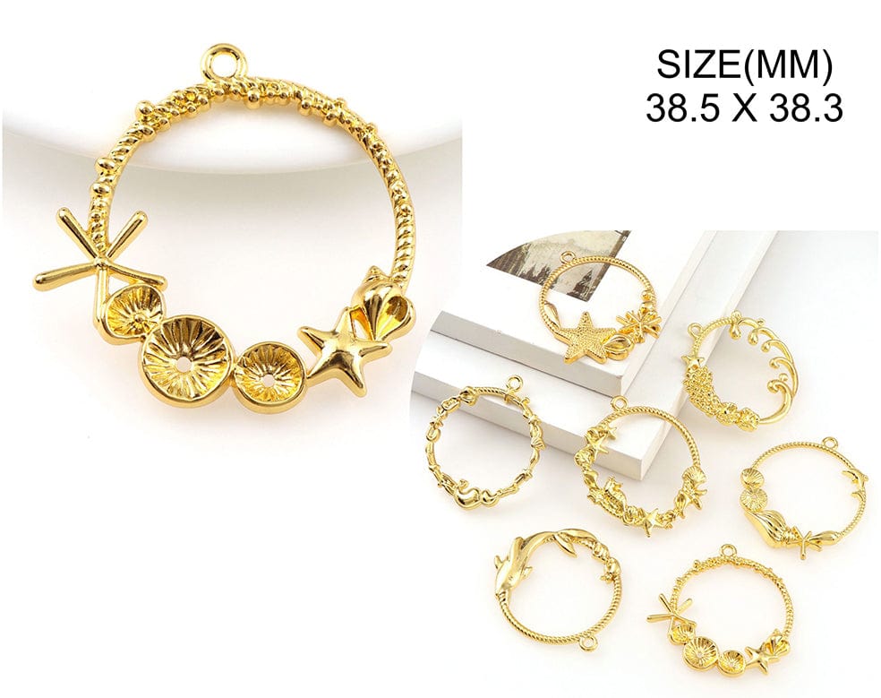 Gold Ocean Theme Pendant A Bezels Bz091