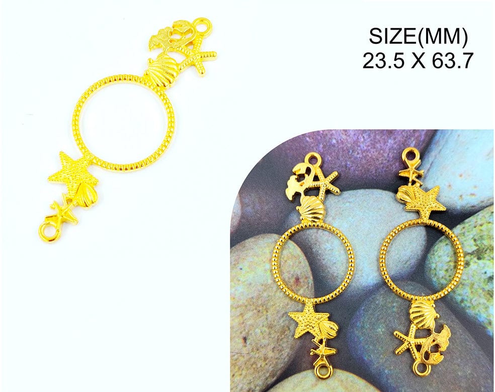 Gold Ocean Theme Pendant B Bezels Bz092
