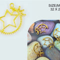 Gold Star Rotating Pendant Bezels Bz096