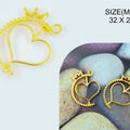 Gold Heart Rotating Pendant Bezels Bz097