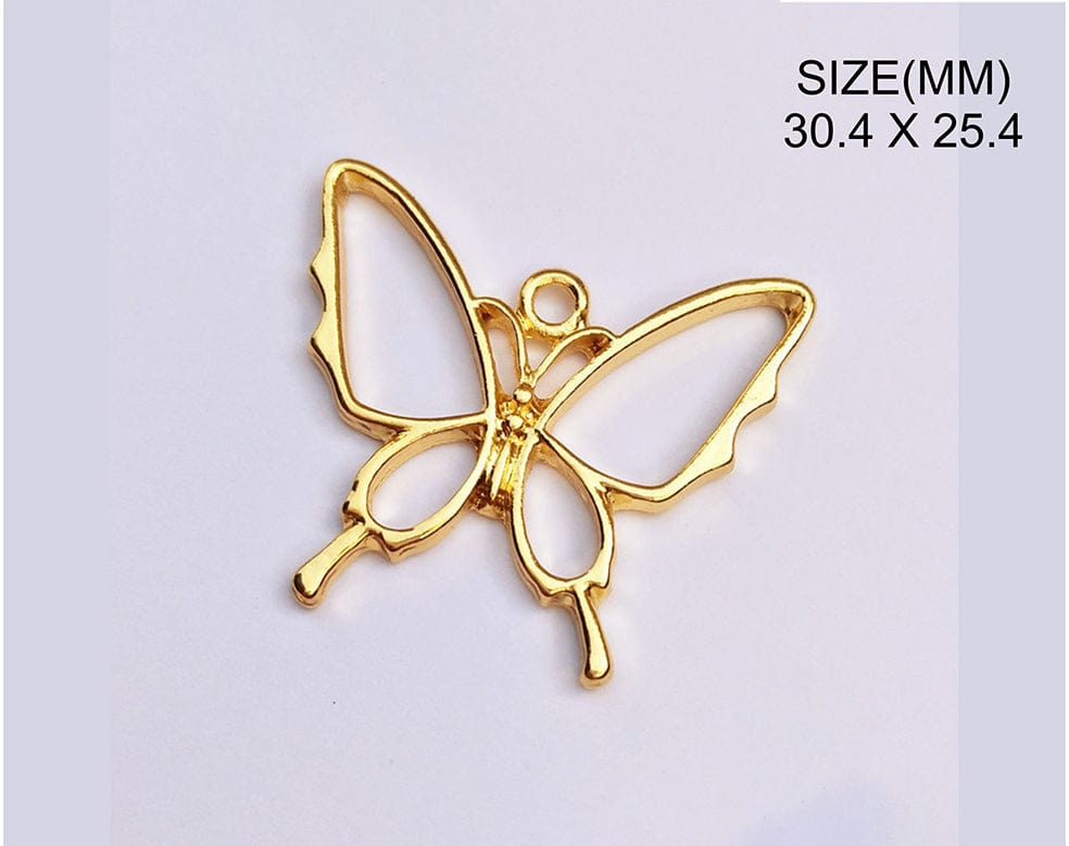 Gold Butterfly Pendant Bezels Bz098