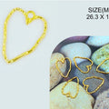 Gold Uneven Heart Pendant Bezels Bz100