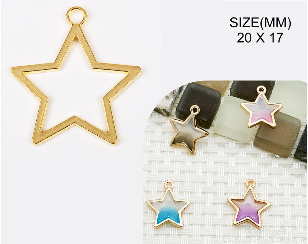 Gold Star Pendant Bezels Bz103