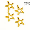 Gold Star Fish Pendant Bezels Bz104