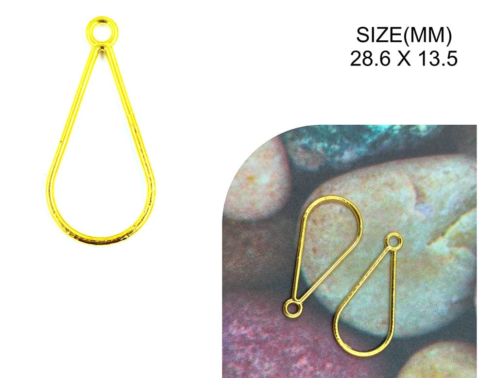 Gold Water Drop Pendant Bezels Bz105