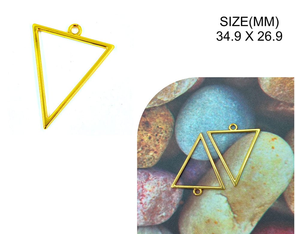 Gold Triangle Shape Pendant Bezels Bz107