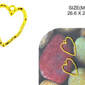 Gold Uneven Heart Shape Pendant Bezels Bz110