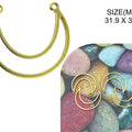 Gold Half Moon With 2 Holes Bezels Bz111