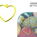 Gold Heart Shape Pendant Bezels Bz112