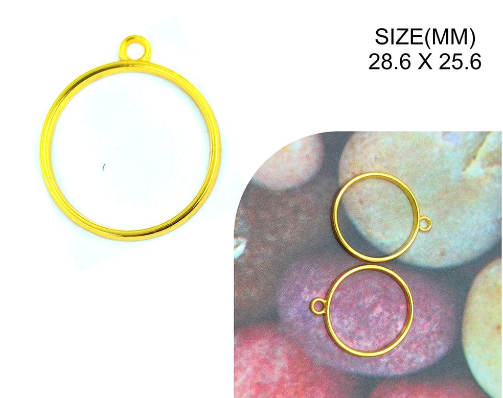 Gold Small Round Shape Pendant Bezels Bz114
