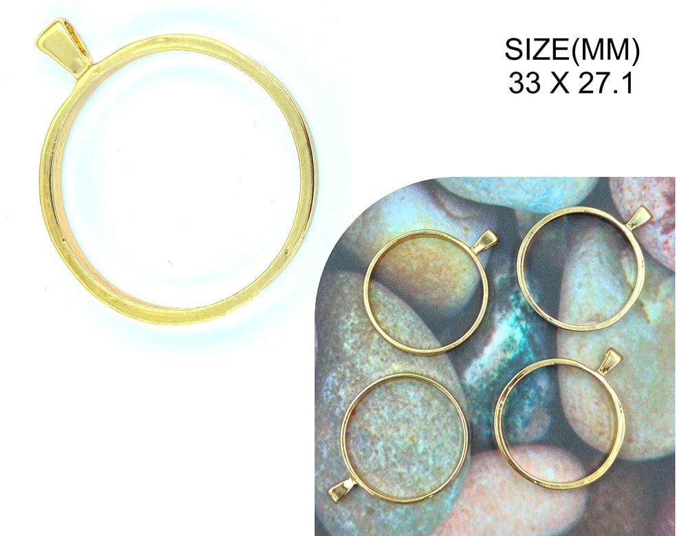 Gold Round With Side Faceing Hole Bz118