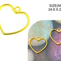Gold Small Heart Pendant Bezels Bz119