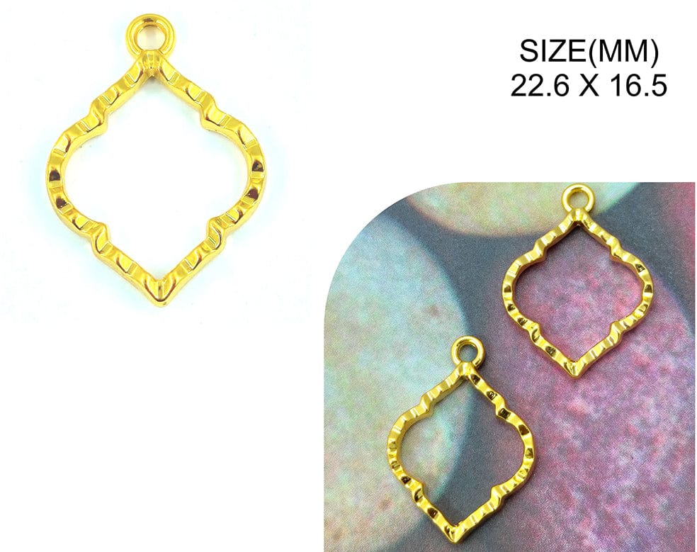Gold Designer Drop Pendant Bezels Bz120