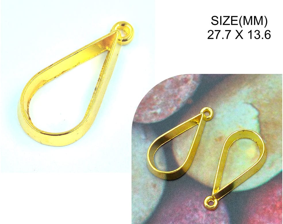 Gold Deep Drop Pendant Bezels Bz121