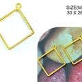 Gold Designer Square Pendant Bezels Bz122