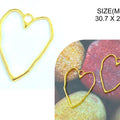 Gold Uneven Heart Shape Pendant Bezels Bz125