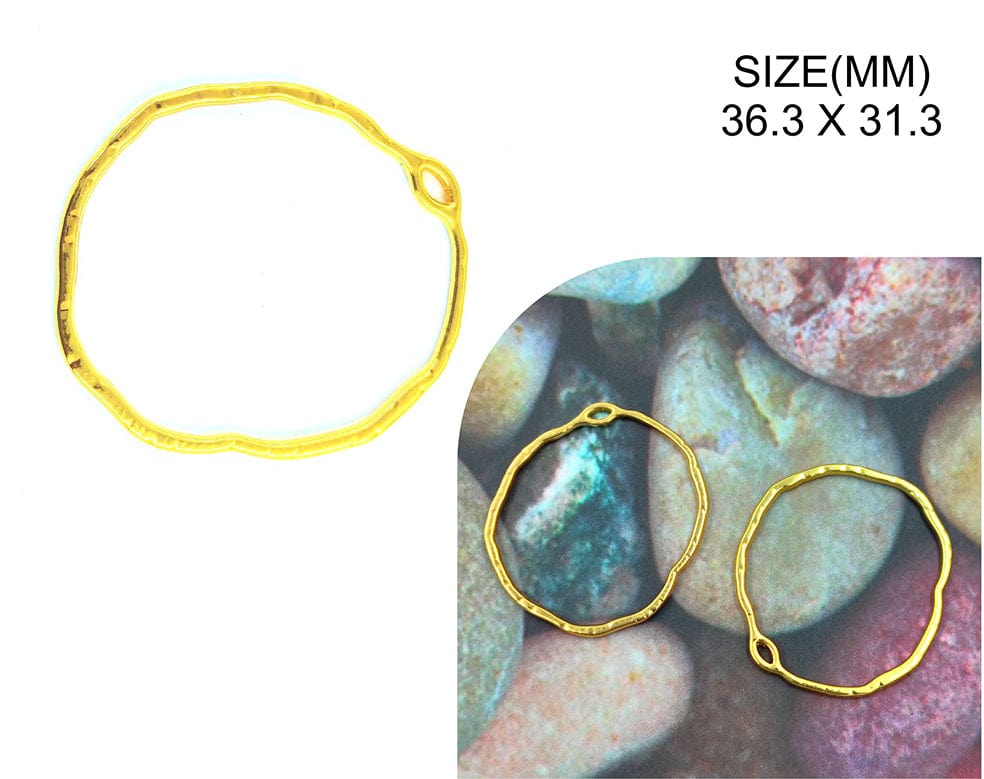 Gold Agate Round Pendant Bezels Bz127