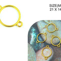 Gold Round With 2 Holes Bezels Bz128