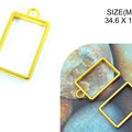 Gold Rectangle Pendant Bezels Bz130