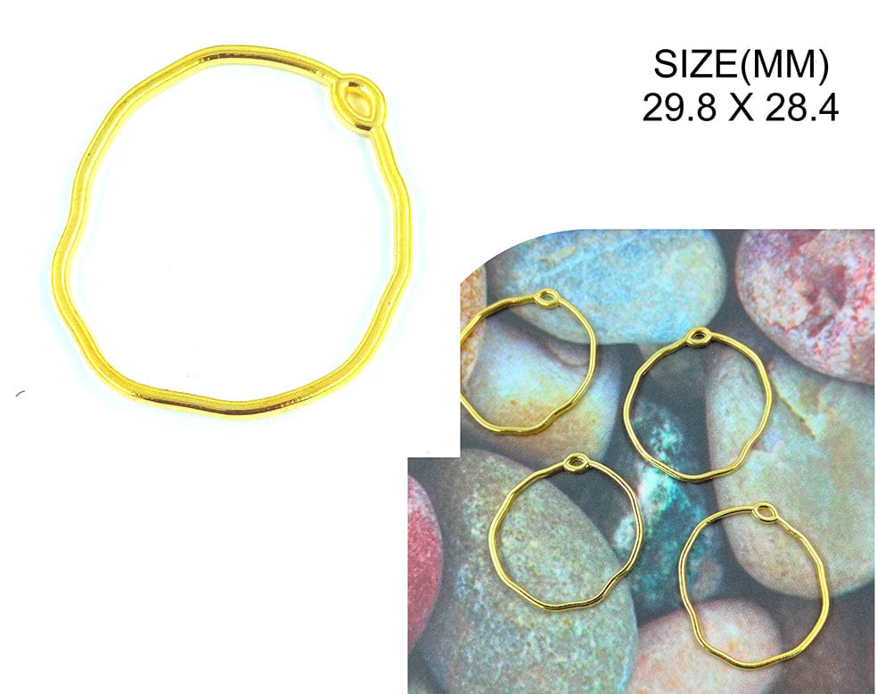 Gold Agate Round Bezels Bz131