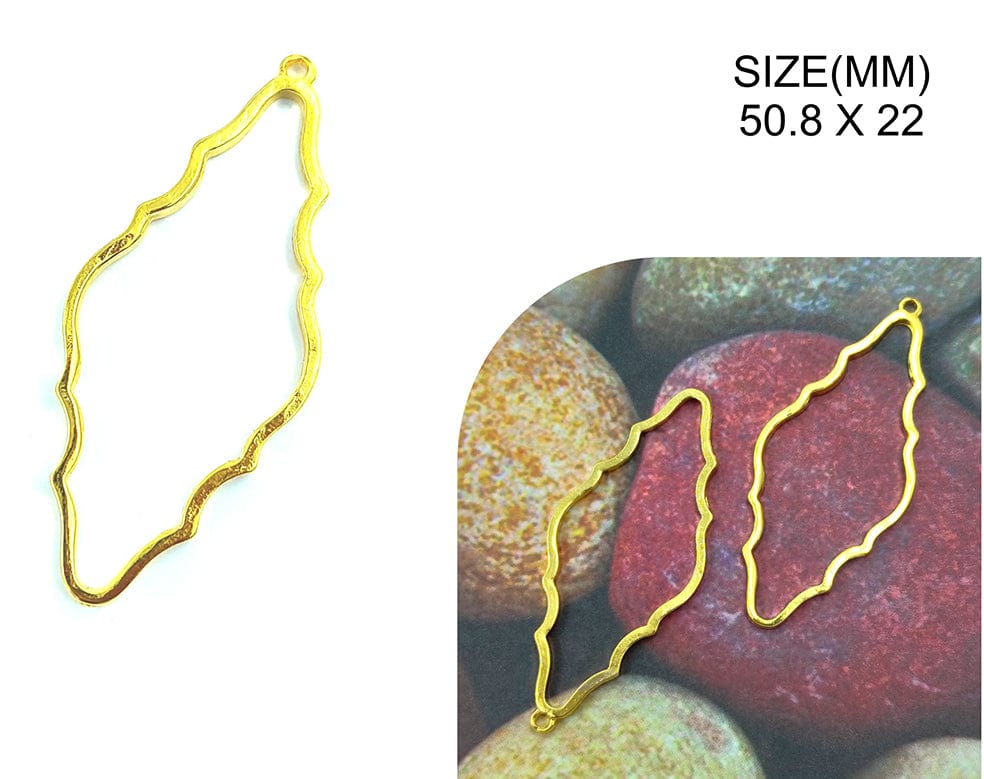 Gold Leaf Pendant Bezels Bz133