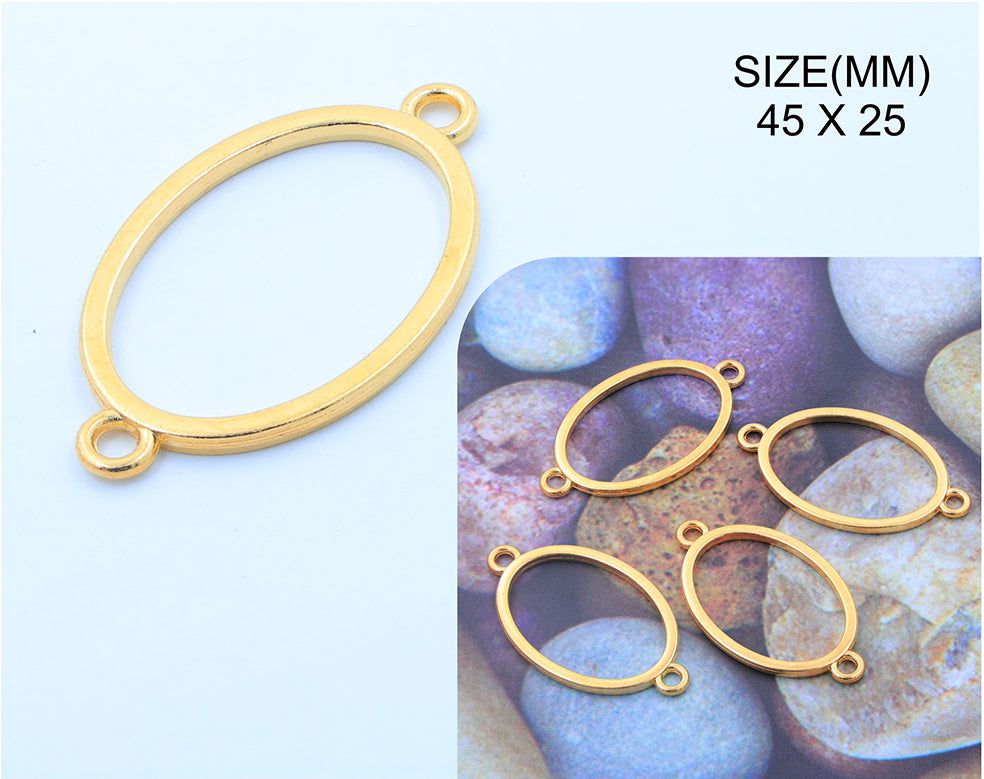 Gold Oval Rakhi & Bracelet Bezel