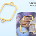 Gold Rectangle Oval Corner Rakhi & Bracelet Bezel