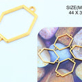 Gold Long Hexagon Rakhi & Bracelet Bezel