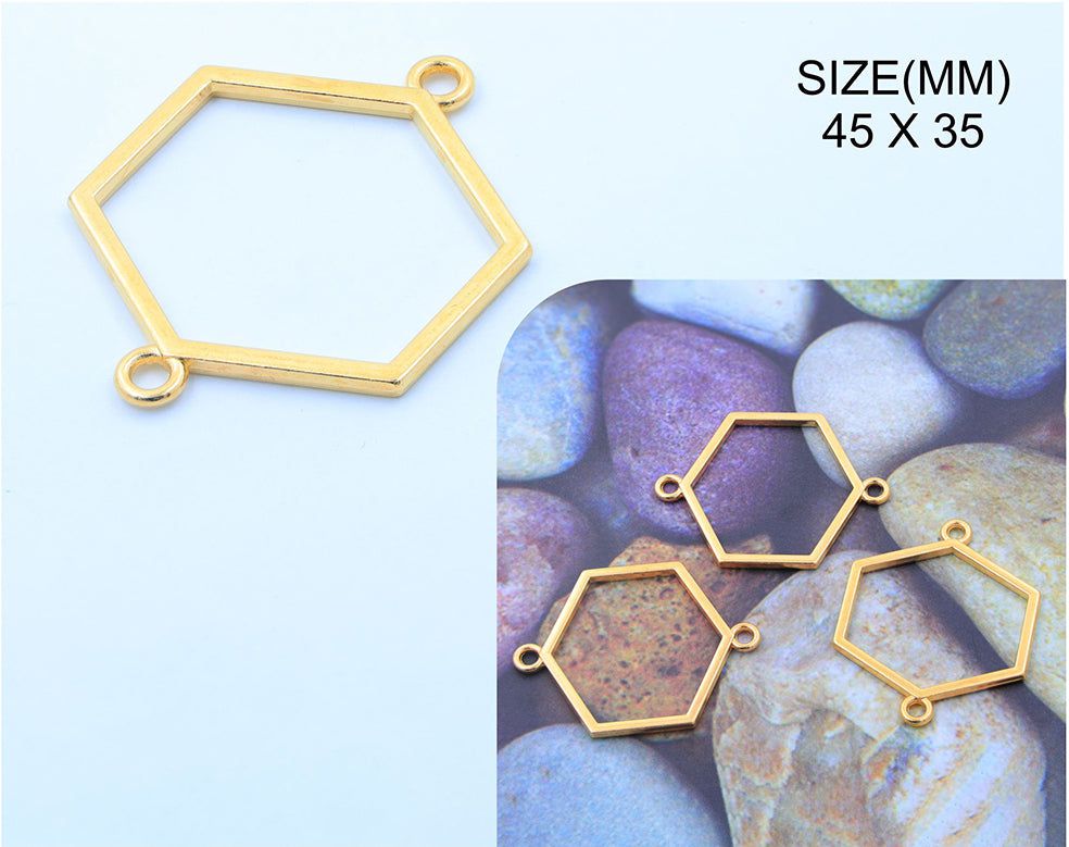 Gold Hexagon Rakhi & Bracelet Bezel