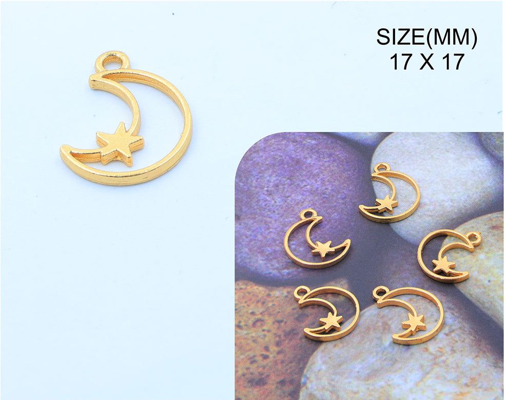 Gold Half Moon With Star