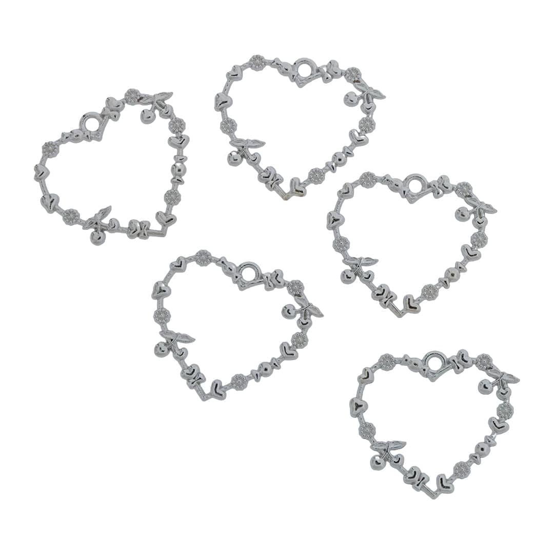 5 In 1 Designer Heart Bezels Set
