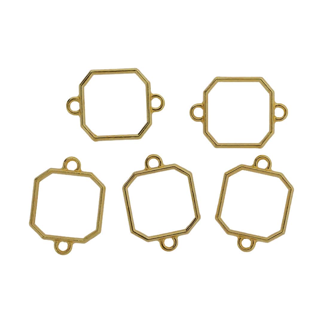 5 In 1 Gold Octagon Rakhi Base Bezel Set