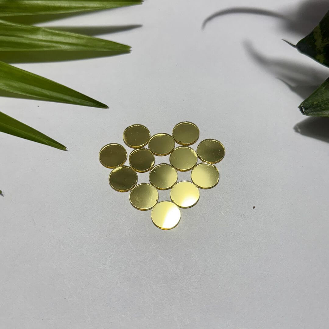 Circle Shape Golden Acrylic Mirror