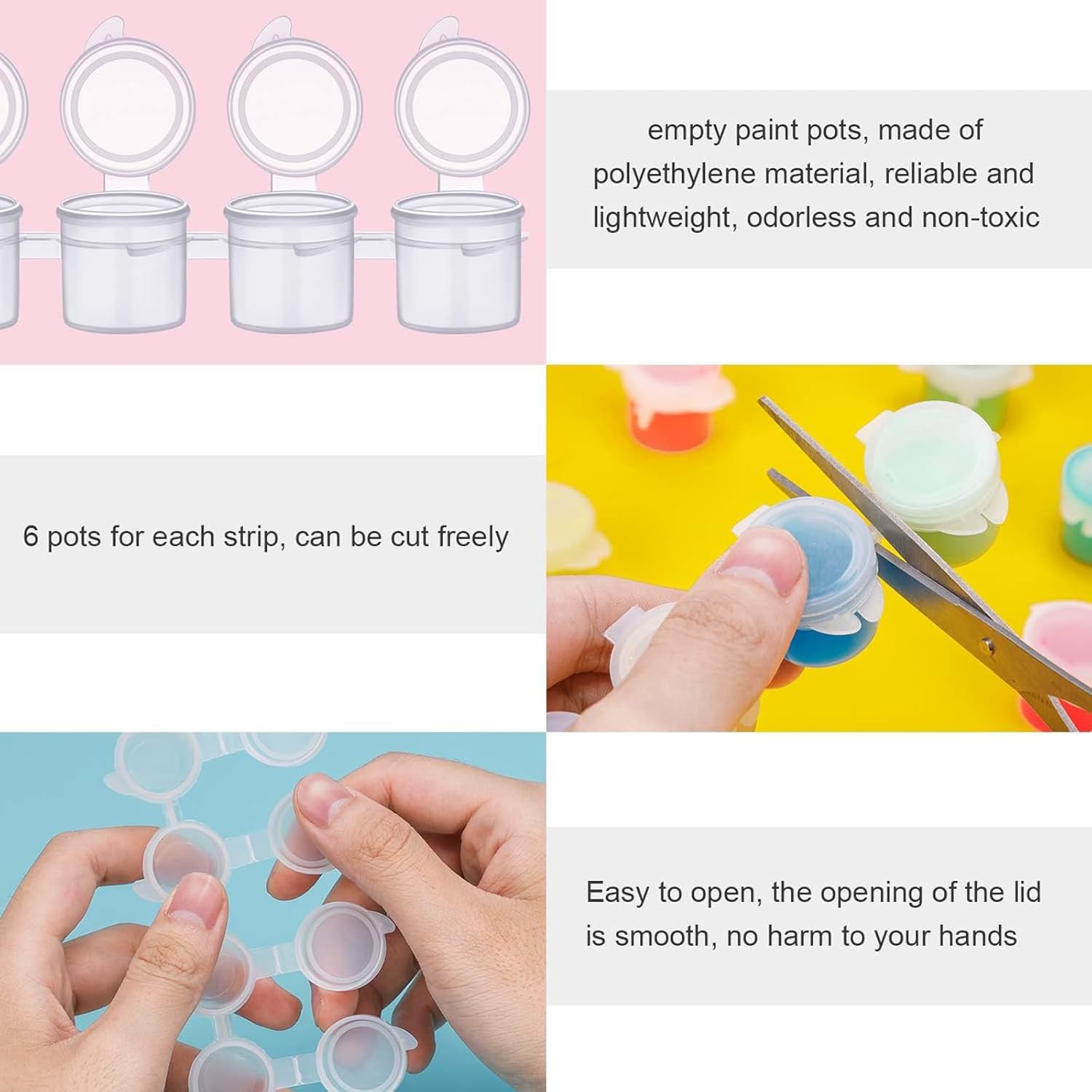 Empty Paint Pot Strips 3ml X 6