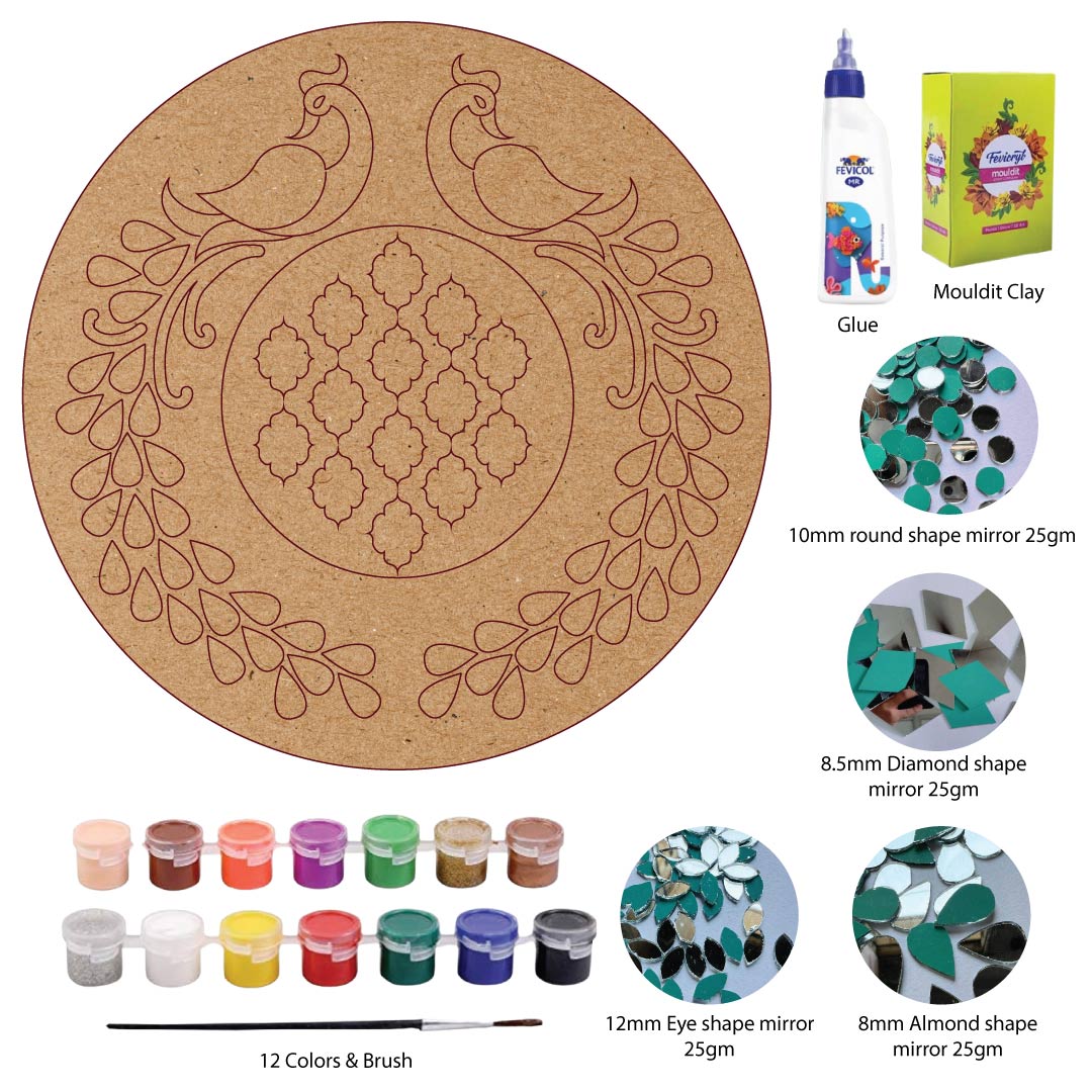 DIY Fancy Peacock Lippan Art Kit